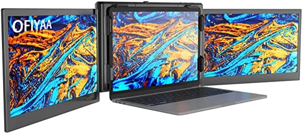 Monitor Portátil Triple Para Portátil Fagomfer Ofiyaa P2 Pro 13.3 Pulgadas Extensor De Pantalla Para Portátil Doble Pantalla Full 1080P Hd Ips Compatible Con Mac M1 Para Computadora Portátil De 13.3 A 16.5 Pulgadas Mac Windows/Android QG-US-P2-Pro