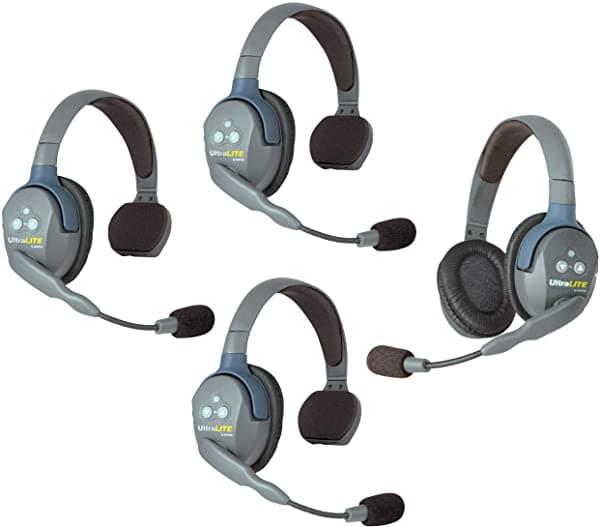 Eartec UL431 UltraLITE Sistema De Micrófono Inalámbrico 1 Master Y 3 Auriculares Remotos 3 Simples Y 1 Doble