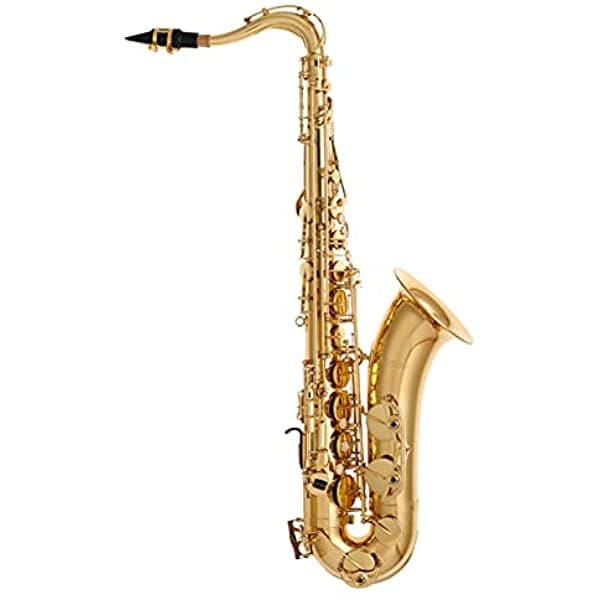Apollo Saxofón Tenor Estudiantil En Laca Dorada Con Almohadillas De Cuero Completo Con Funda Y Accesorios Student Tenor Saxophone