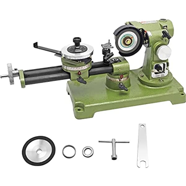 Hanchen Afiladora De Hojas De Sierra Circular 21.5" Máquina De Pulir De Hoja De Sierra Redonda Eléctrica Para Carburo HSS Plásticos Madera Mesa 350W 0-30° LM-592