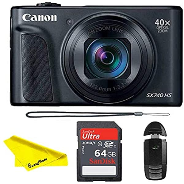 Canon Powershot Sx740 Hs Cámara Digital (Negro) - Buzz-Photo Accesorios Bundle CNSX74064GBBB