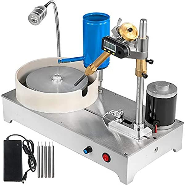Vevor Máquina De Facturación De Gemas 120 W Jade Pulido Máquina 1800 Rpm Pulidora De Rocas Jewel Angle Pulisher Con Pantalla Digital Y Mango Mecánico Para Piedra De Jade De Gema Gem Faceting Machine Digital Display