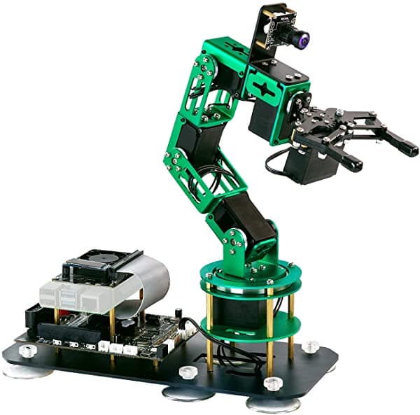 Yahboom Raspberry Pi - Kit De Robot Robótico De Brazo Ai Para Construcción De Mano Con Cámara 6-Dof Programable Ai Robot Electrónico Diy Para Adultos Ros De Código Abierto (Dofbot Sin Pi) DOFBOT-RPI