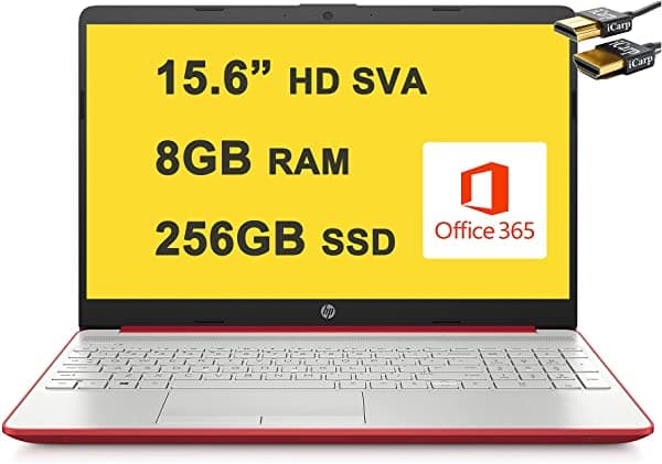 Hp 2021 Insignia Portátil 15 Negocio Portátil 15.6" Hd Sva Pantalla Intel 4-Core Pentium Plata N5000 Procesador 8Gb Ram 256Gb Ssd Intel Uhd Gráfico Usb-C Wifi5 Office365 Win10 + Icarp Hdmi Cable ‎HP Notebook 15