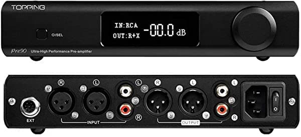 Dilvpoetry Topping Pre90 Preamplificador Amplificador Preamplificador Módulos Nfca Ultra Alto Rca Equilibrado Salida Xlr Para D90Se D90 A90 Ext90 Audio Dac Con Control Remoto (Negro)