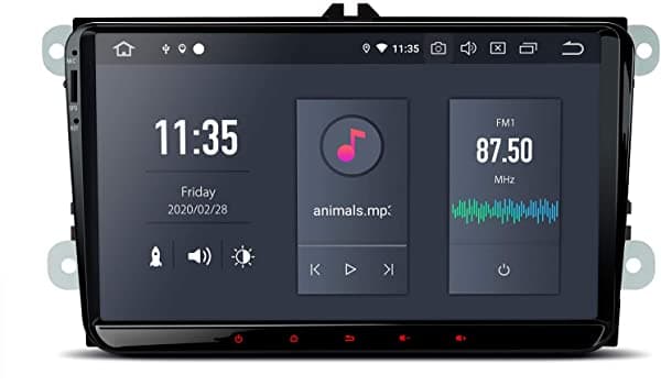 XTRONS Android 10 Estéreo para Auto Reproductor de Radio 9" Pantalla Táctil Navegación GPS Hexa Core 4 GB RAM 64 GB ROM Head Unit Compatible con Android Auto aptX HDMI DVR Cámara de Retroceso OBD Para VW Volkswagen Eos Golf PQ90MTVL