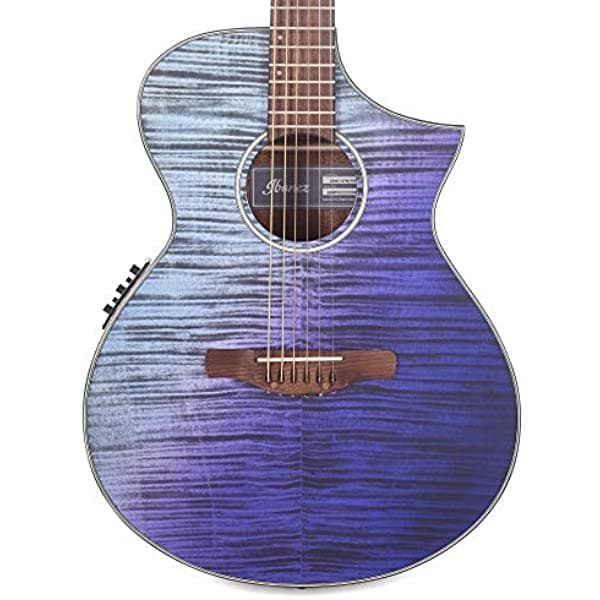 Ibanez Aewc32Fm - Guitarra Semiacústica De 6 Cuerdas 20 Trastes Cuello Nyatoh Diapasón De Nogal Color Morado Sunset Fade Alto Brillo AEWC32FMPSF