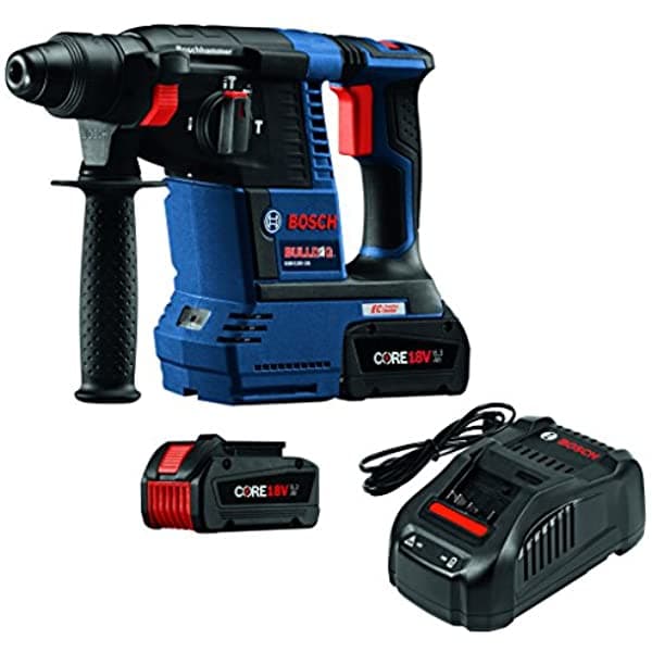Bosch Gbh18 V-26 K24 18 V Ce Brushless 1" Kit Para Martillo Sds-Plus Bulldog Giratorio Con Core18 V 6.3 Ah Baterías Azul