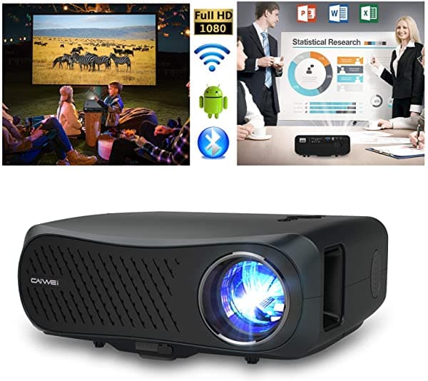 ZCGIOBN 7200Lumen 1080P Nativo Proyector De Vídeo Wifi Bluetooth Full Hd Soporte 4K Proyectores De Cine En Casa Sincronización Inalámbrica Con Iphone Incorporado Android Hdmi Lcd Proyector De Película Para Netflix Powerpoint A12AB-01F-US5