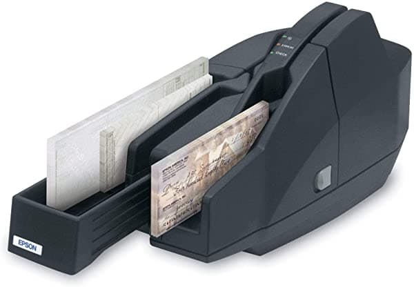 Epson A41A266111 Captureone Tm-S1000 Escáner De Verificación 30Dpm 2 Bolsillos Fuente De Alimentación Cable Usb Cartucho De Franqueo Cd Gris Oscuro
