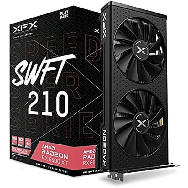Xfx Speedster Swft210 Radeon Rx 6600 Xt Core - Tarjeta Gráfica Para Juegos Con 8 Gb Gddr6 Hdmi 3Xdp Amd Rdna 2 Rx-66Xt8Dfdq