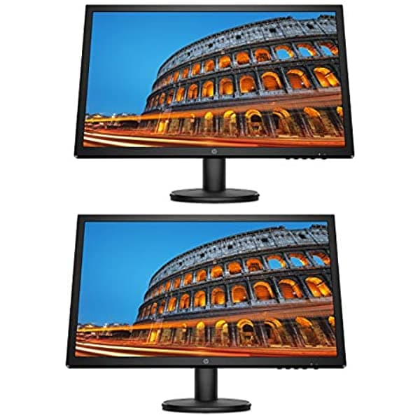 HP V24 24 Pulgadas TN Full HD 1920 x 1080 LED Retroiluminado Monitor LCD Paquete de 2 con Puertos HDMI y VGA AMD FreeSync Frecuencia de Actualización de 75Hz Baja Emisión de Luz Azul ASIHLAMZ160