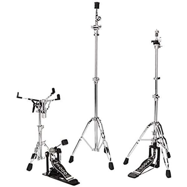 DW DWCP3000PK - Paquete de Herrajes de Batería con Soporte de Redoblante 3300 Soporte 3500 Soporte de Platillo de Brazo 3700 y Pedal de Bombo Individual 3000