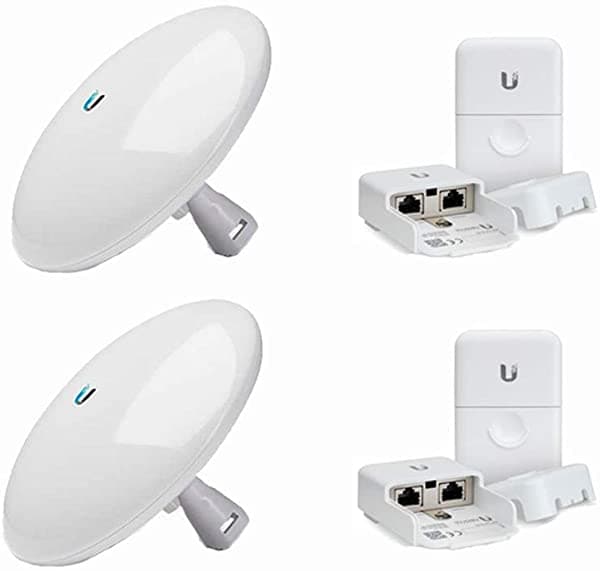 UBNT Systems Nanobeam 802.11Ac Gen2 Nbe-5Ac-Gen2-Us 5Ghz De Alto Rendimiento Airmax Ac Bridge Cpe (2 Unidades) Con Ethernet Surge Protector Gen 2 Eth-Sp-G2 Para Redes De Alta Velocidad Al Aire Libre (2 Unidades)