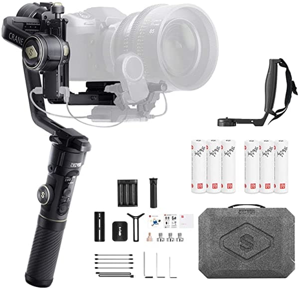 Zhiyun Crane 2S Combo Crane2S Proba 3 Eje De Exis De Mano Estabilitor De Gimbalo Dslr Y Camara Mirrores Compatible Sony Lumix Nikon Canon Bmpcc 6K Ver Crane 2S-EA