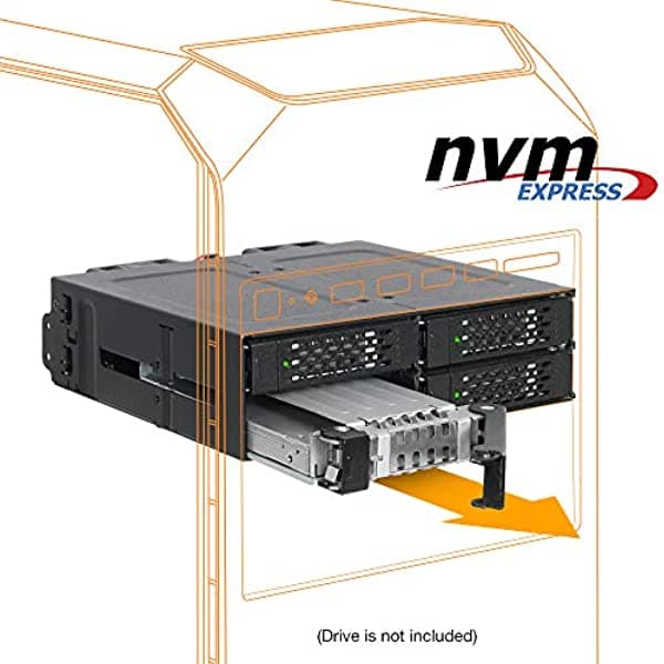Icy Dock 4 X 2.5 Nvme U.2 U.3 Ssd Pcie 4.0 Recinto De Bastidor Móvil 5.25 Bay | Tougharmor Mb699Vp-B V2