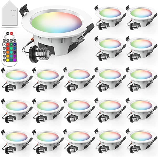 MagicLight Alexa Compatible Smart Empresado Led Downlight Wifi & Bluetooth 6 Pulgadas 15W Rgbcw Retrocedente Inteligente Led Remote Compatible Remote Compatible MC-15W-0013