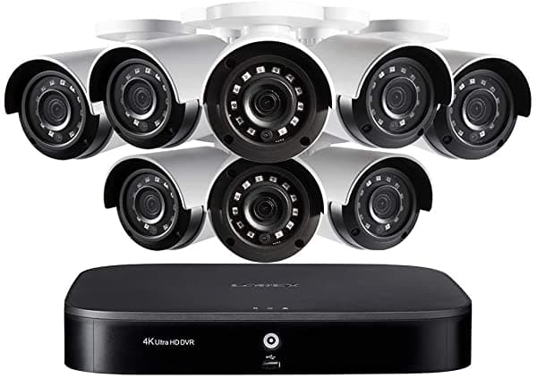 Lorex 4K Ultra Hd 8 Canales Seguridad Sistema Ocho Camara 4K 8Mp Con Detección De Movimiento Inteligente Y Visión Nocturna De Color DK182-88CAE