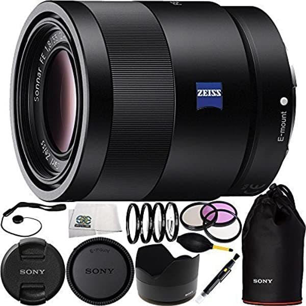 SSE Sony 55 Mm F1.8 Sonnar T Fe Za Sel55F18Z Full Frame Prime Lente Versión Internacional 15Pc Incluye El Kit De Filtro De 3Pc Uv-Cpl-Fld +4Pc Macro //