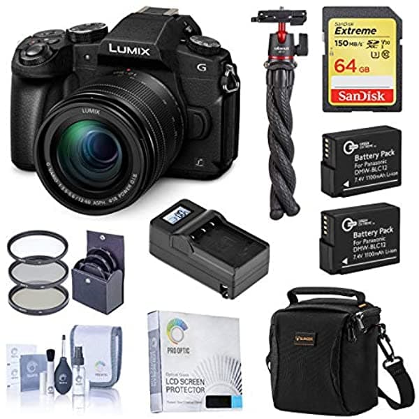 Panasonic Lumix Dmc-G85 Camara Mirrorless 12-60 Mm Ois Lente Starter Bundle Funda 64Gb Sd Tarjeta 2 Extra Bateria Cargador Mini Trípode Accesorios