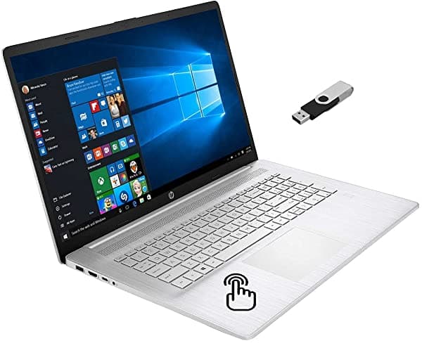 2022 Hp Laptop De Alto Rendimiento 17.3 Hd + Pantalla Táctil Amd Ryzen 5 5500U 6 Núcleos 12 Gb Ddr4 + 1Tb Hdd Natural Silver Wifi Bluetooth Windows 10 17-CP00XXCL