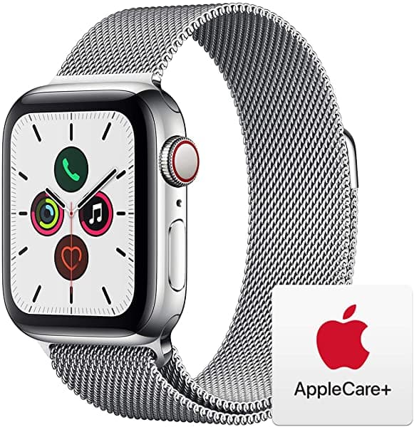 Apple Watch Series 5 Gps+ Celular 40 Mm Case De Acero Inoxidable Milanese Applecare+ Bundle