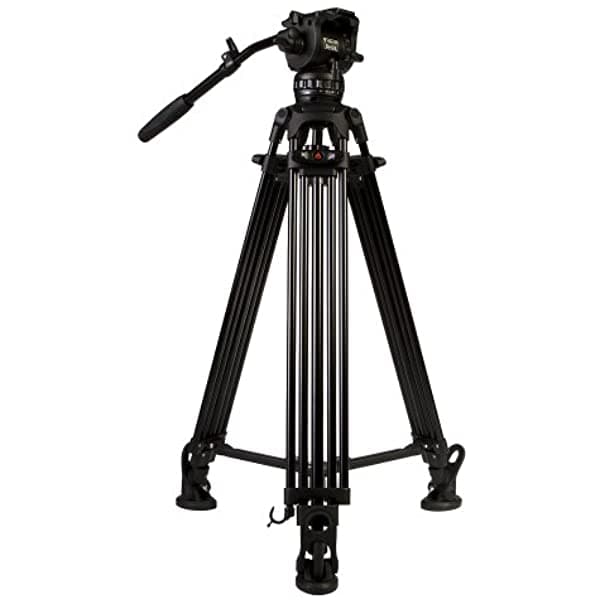 E-Image 2 Escenario Video De Aluminio Trípode Gh06 Fluid Pan Cabezal Altura Máxima 67 ″ Variable Tilt Arrast 13 Lb. La Capacidad Incluye Fondo De Hom EG06A2