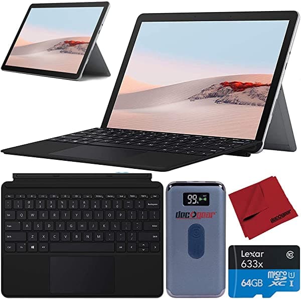 Microsoft Surface Go 2 10.5" Tablet Pantalla Táctil Stq-00001 8 Gb Ram 128 Gb Ssd Unidad De Estado Sólido Intel Pentium Gold 4425Y Bundle + Teclado De Tipo Firma + Deco Gear Power Bank + Tarjeta Lexar 64 Gb E22MSSTQ00001