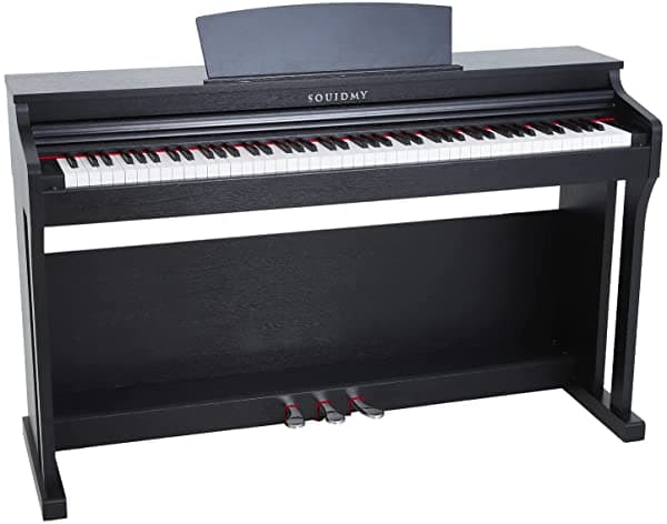 Souidmy V-210 Piano Vertical Digital Acción De Martillo Con Calificación Completa Acústica Resonance 2X38W Amplificadores Bluetooth Midi Numerosas Car
