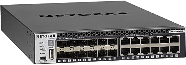 Netgear Switch Totalmente Administrado M4300-12X12F 24X10G 12X10Gbase-T 12Xsfp+ Protección De Vida De Vida Prosajera Apilable De Medio Ancho Xsm4324S XSM4324S-100NES