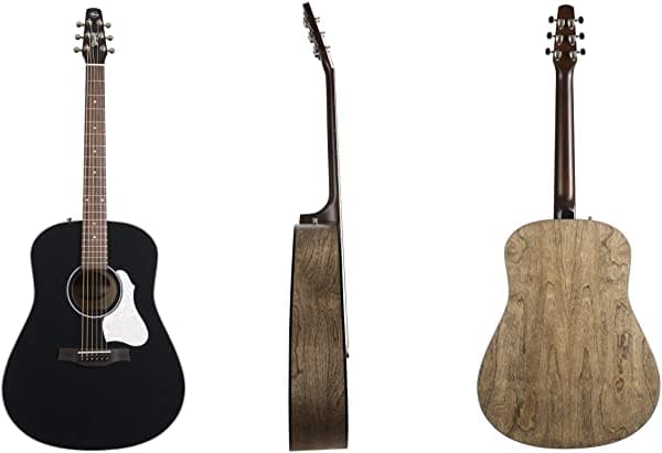 Seagull 048595 S6 - Guitarra Electroacústica Clásica Negra Tapa de Cedro Sólido