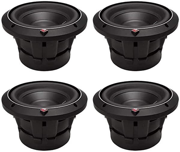 4) Rockford Fosgate P2D2-8 8" Punch 2000W 2-Ohm Dvc Coche Audio Subwoofers P2D28