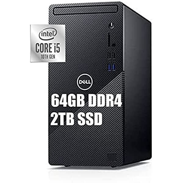 Dell Inspiron 3000 3880 Computadora De Escritorio Premium 10Th Gen Intel Hexa-Core I5-10400 Beats I7-7700Hq 64Gb Ddr4 2Tb Ssd No-Dvd Wifi Bluetooth Wi Dell Inspiron 3880