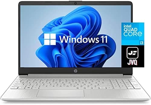 Laptop HP 15.6" HD 2022 Intel Quad-Core i3-1125G4 (hasta 3.7GHz supera al i5-10210U) 8 GB de RAM SSD de 128 GB Cámara Web Bluetooth Wi-Fi HDMI USB-C Windows 11 S Plata + Alfombrilla para Mouse HP 15 i3 Laptop