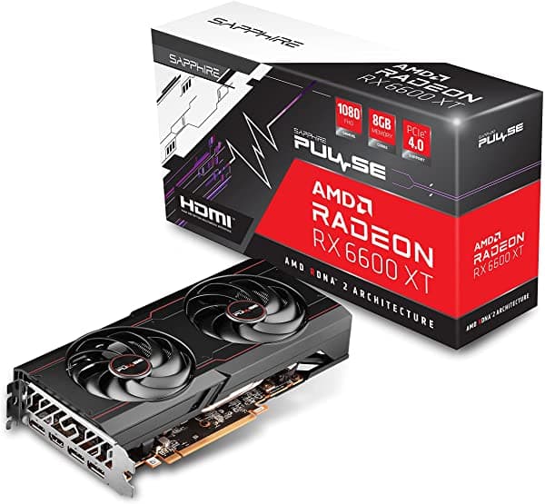 Sapphire 11309-03-20G Pulse Amd Radeon Rx 6600 Xt - Tarjeta Gráfica Para Juegos Con 8Gb Gddr6 Amd Rdna 2