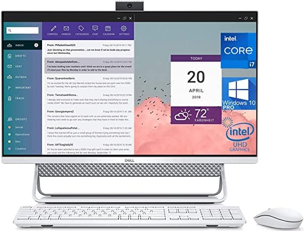 Dell Inspiron 7700 Todos En Una Computadora 27 "Fhd Touchsen Intel 11Th Gen I7-1165G7 16Gb Ram 512Gb Ssd Webcam Nvidia Geforce Mx330 2Gb Gráficos Hdmi