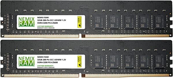 64Gb 2X32Gb Ddr4-3200 Pc4-25600 2Rx8 Memoria Del Servidor Sin Topar Con Ecc Por Nemix Ram ME25600-328K02-G