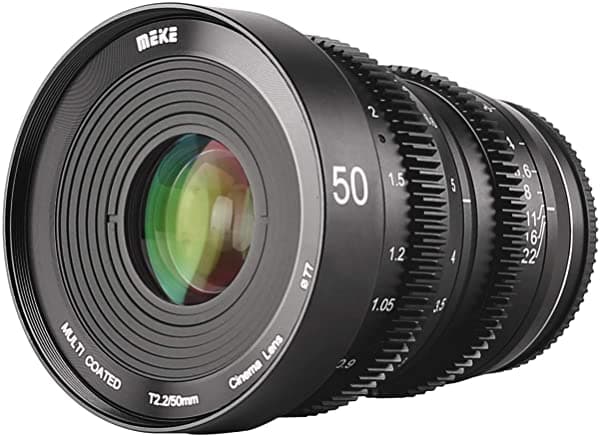 Meke Lente Cine 4K De Enfoque Manual De Apertura Grande T2.2 De 1.969 In Para Montaje Micro Cuatro Tercios Compatible Con Cámaras Olympus Panasonic Lumix Y Bmpcc 4K Zcam E2 Gh5 Gh6 MK-50 mm T2.2 MFT