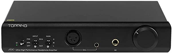 Dilvpoetry Topping A90 Desktop Auricular Amplificador 7600Mw X 7600Mw D90 Impresplificador Xlr Se Output 6.35 Mm Hifi Amplificador Equilibrado Completo Black A90-B-No Accessories