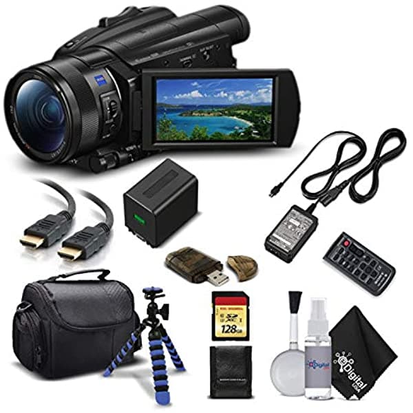 eDigitalUSA Sony Handycam Fdr-Ax700 4K Hd Video Camara De 128Gb Tarjeta De Memoria + Caja De Transporte + Cable Hdmi Y Más Kit De Inicio FDR-AX700/B