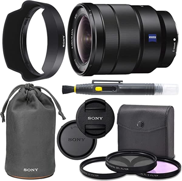 AOM Sony Vario-Tessar T Fe 16-35 Mm F 4 Za Oss Lente Sony Lente Pouch + Pro Kit Combo Bundle International Versión 1 Año SN1635F4RLJK