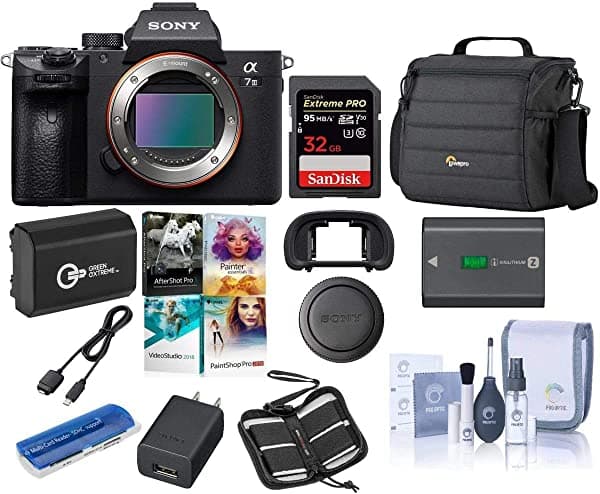 Sony Alpha A7 Iii 24Mp Uhd 4K Camara Digital Mirrorless + 32Gb Sdhc U3 Tarjeta + Lowepro Camara Case + Bateria De Repuesto + Kit De Limpieza + Memory