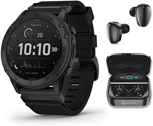 Garmin Tactix 7 Pro - Reloj Inteligente Táctico Gps Con Paquete Wearable4U (Tactix 7 Pro + Auriculares Negros) 010-02357-50