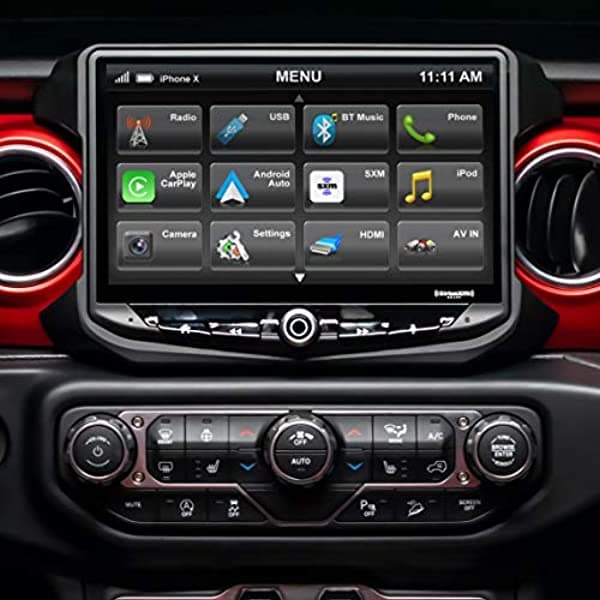 Stinger Kit De Tablero De Radio Con Pantalla Táctil De 10 Pulgadas Wrangler Jl & Gladiator Jt (2018-Up) Kit De Repuesto Con Características Todoterreno Apple Carplay Android Auto Bluetooth Navegación Gps (Rb10Jw18)