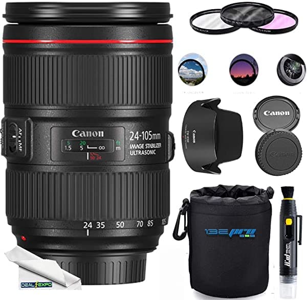 Deal-Expo Canon Ef 24-105 Mm F 4L Is Ii Usm Lente Expo Accesorios Esenciales Bundle CN24-105ISIIUSMDEK