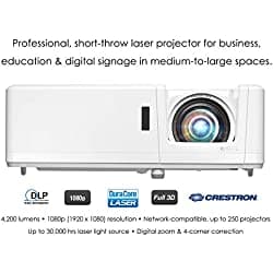 Optoma Zh406St Torto Breve Láser Profesional Láser Tecnología Láser De Duracore | Alto Brillante 4200 Lúmenes | 4K Hdr Entradas | 4 Ajuste De La Image