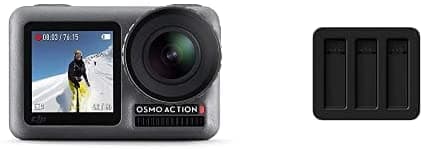 Dji Osmo Acción 4K Action Cam 12Mp Camara Y Osmo Kit De Carga 3 Baterías Total Triple Cargador