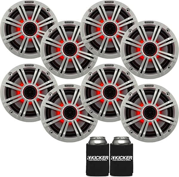 Kicker 6.5 White Led Marine Parlantes Qty 8 4 Pars Of Oem Repuesto Parlantes (8)41BKM614LW