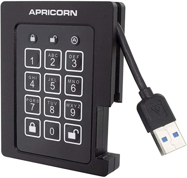Apricorn 4Tb Aegis Landlock Ssd 256 Bit Fips 140-2 Nivel 2 Validado Usb 3.0 Complezado Portable Combrado Assd-3Pl256-4Tbf