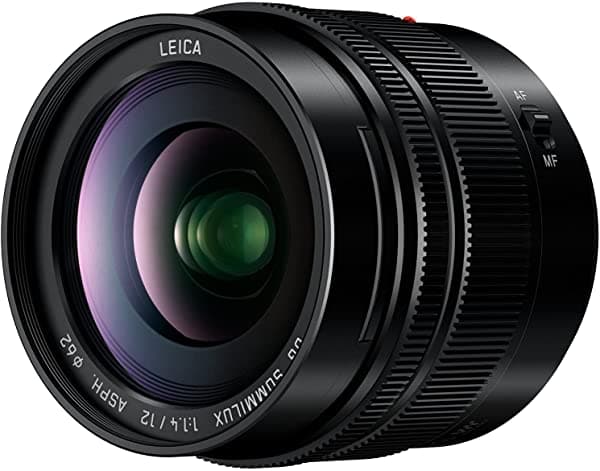 Panasonic Lumix G Leica Dg Summilux Lente 12 Mm F1.4 Asph Amando Ángulo Profesional Micro 4 Thirds H-X012 Usa Black